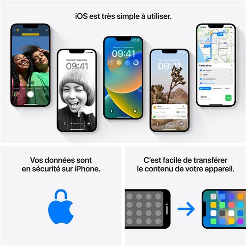 Apple iPhone 13 - 6,1" 5G - 128 Go - Double SIM - Noir Minuit