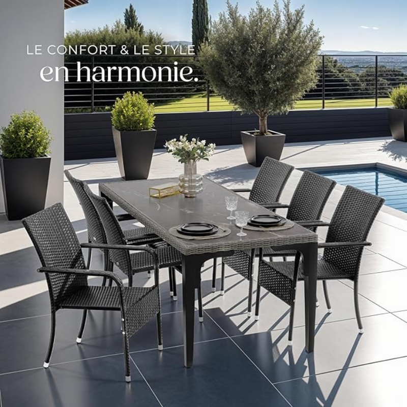 Chaise de Jardin en Résine Tressée – Élégance et Confort pour vos Espaces Extérieurs